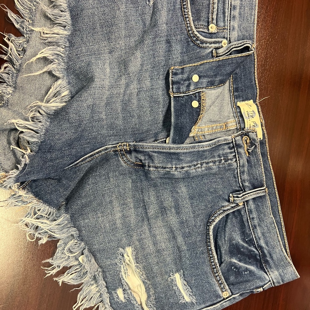 We The Free Blue Denim Shorts